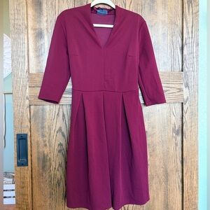 💖MODCLOTH💖 1950s style Fit & Flare Dress in Burgundy